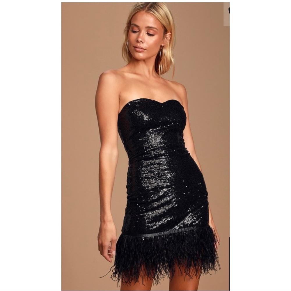 Lulu’s Black Sequin Bodycon Dress